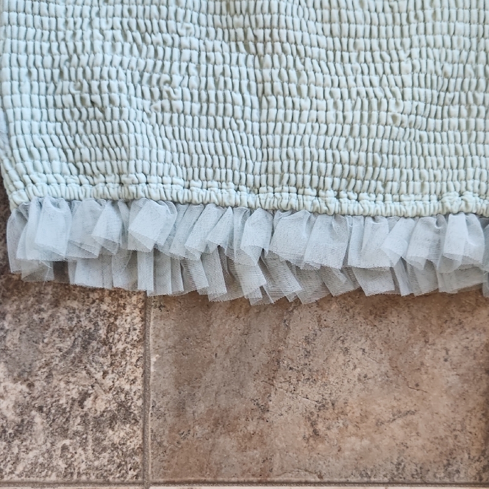 Mable Soft Blue Green Ruffled Whimsical Blouse - Picture 7 of 9